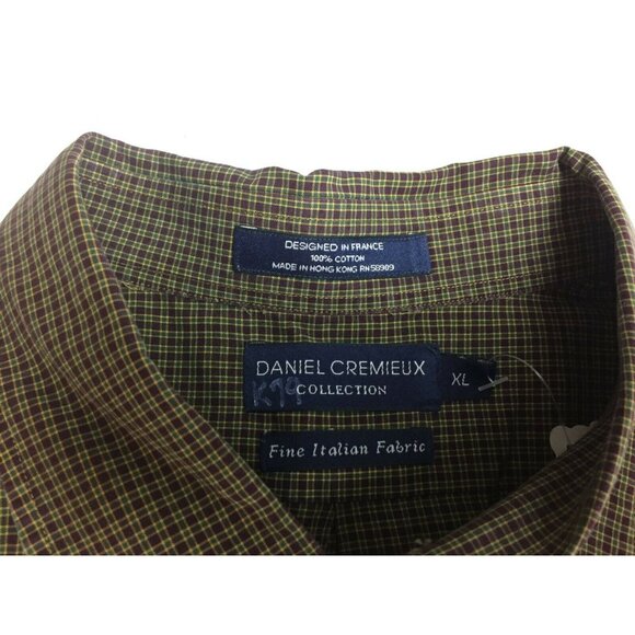 Daniel Cremieux Collection Mens Plaid Button Shirt Brown Green Size XL - Picture 5 of 9